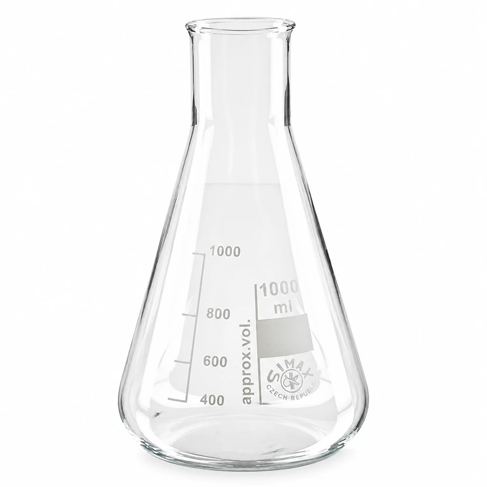 Erlenmeyer 300ml col large, verre borosilicate