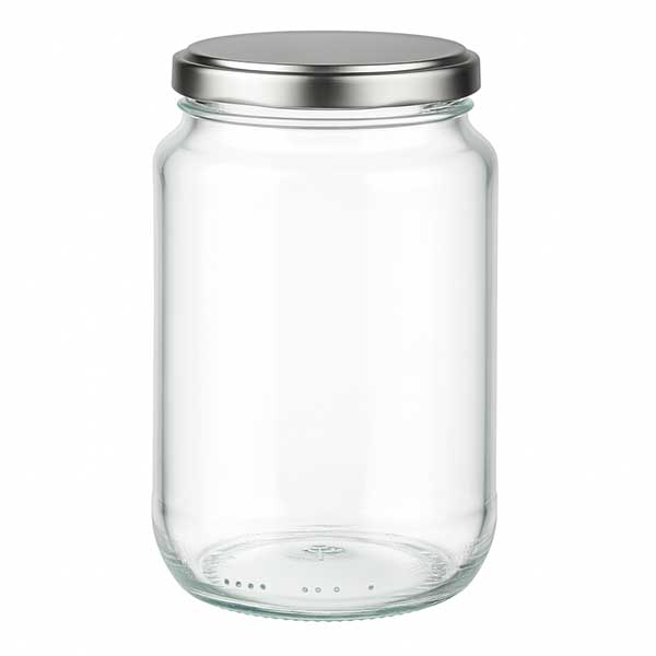 375ml Verre rond avec couvercle BasicSeal argent UNiTWIST