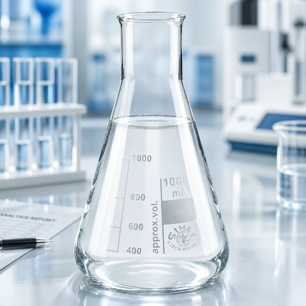 Erlenmeyer 200ml col large, verre borosilicate Erlenmeyer gradué 200ml col large pour essais chimiques quantitatifs