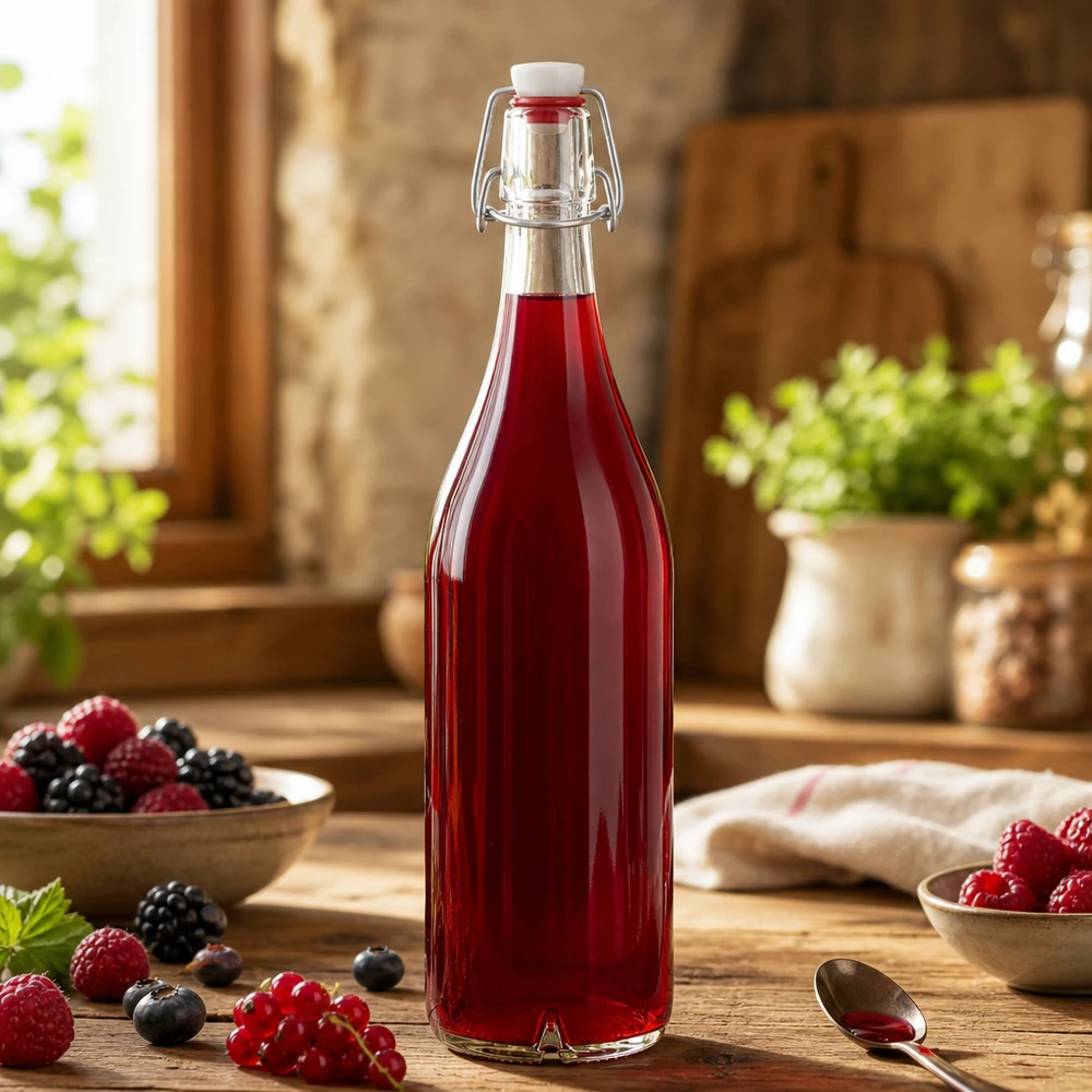 Bouteille en verre de 1000 ml + bouchon mécanique en PVC UNiTWIST