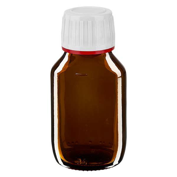 Flacon médical de 50 ml avec bouchon blanc Flacon médical de 50 ml avec bouchon blanc