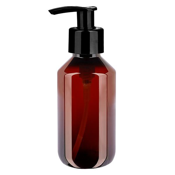 Flacon PET 200ml avec pompe distributrice noir Flacon PET 200ml avec pompe distributrice noir