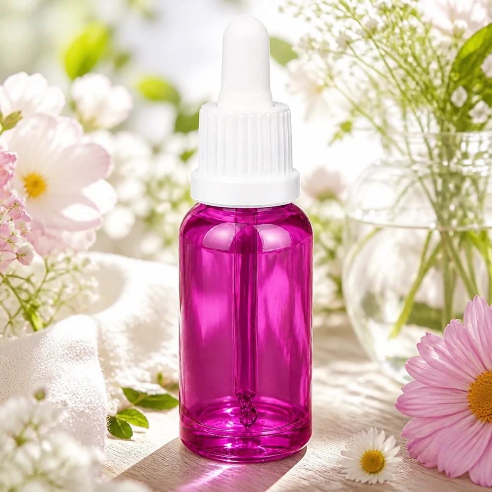 Flacon pipette 20ml blanc originalité bouchon à vis PurpleLine UT18/20 Flacon compte-gouttes violet de 20 ml au design ergonomique pour une utilisation facile