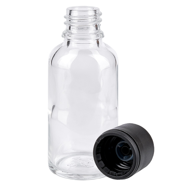 Flacon de 30ml 6mm SV noir STD ClearLine UT18/30 Flacon de 30ml 6mm SV noir STD ClearLine UT18/30