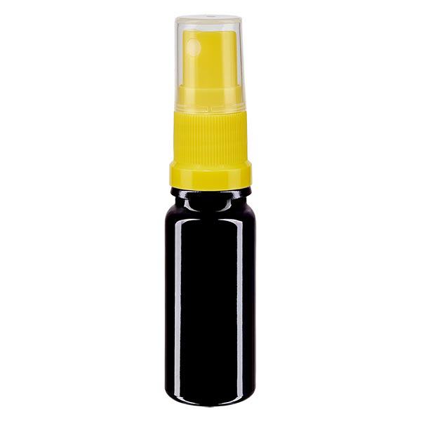 Flacon de pharmacie violet 10ml embout spray jaune