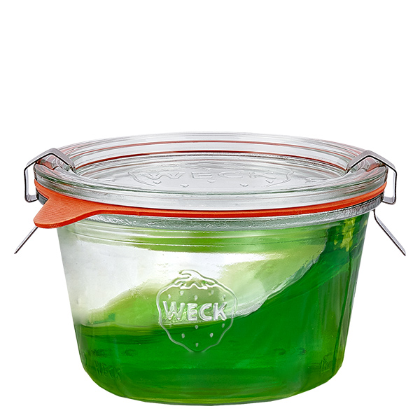 24 pots Weck de 370ml avec 24 couvercles en verre