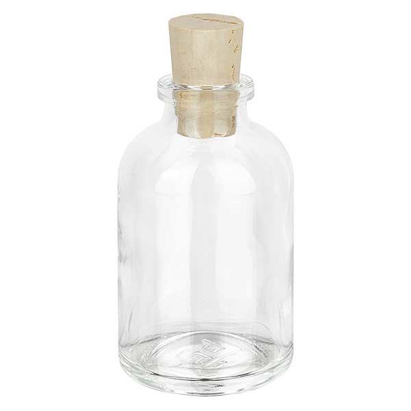 Flacon en verre clair 50 ml avec bouchon de liège 11/14 mm Flacon en verre clair 50 ml avec bouchon de liège 11/14 mm