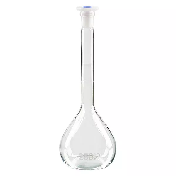 Fioles de mesure 250ml avec broyeur 14/23 borosilicate incl. bouchon PEHD