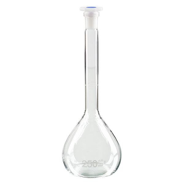 Fioles de mesure 250ml avec broyeur 14/23 borosilicate incl. bouchon PEHD