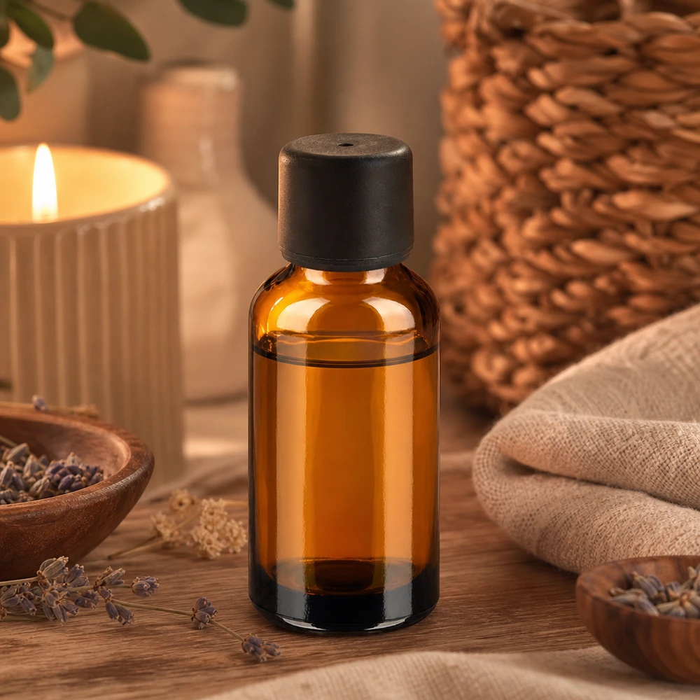 Flacon de 30ml 6mm SV noir STD BrownLine UT18/30 Bouteille brune pratique de 30 ml avec bouchon noir pour l'aromathérapie et les applications de bien-être