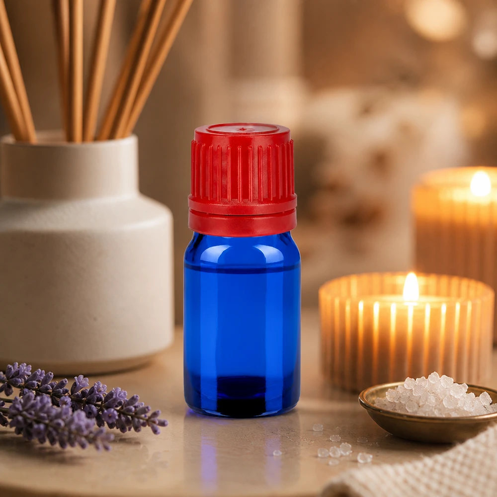 Flacon 5ml 11mm SV rouge OV BlueLine UT18/5 Flacon en verre professionnel de 5ml pour les applications de laboratoire avec bouchon cannelé BlueLine UT18/5