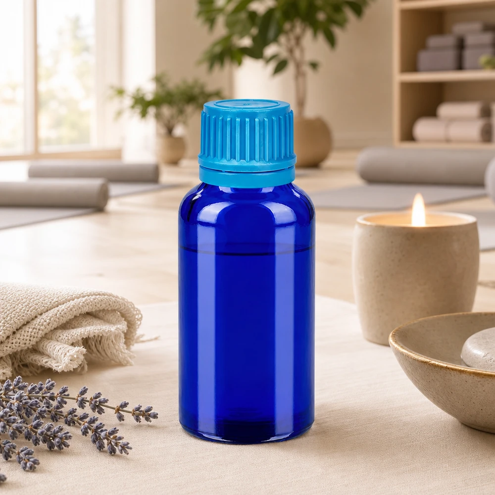 Flacon 30ml 11mm SV bleu OV BlueLine UT18/30 Flacon en verre polyvalent de 30 ml pour les kits de voyage et les routines de beauté portables en déplacement