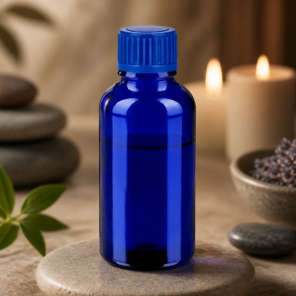 Flacon de 30ml 11mm SV bleu STD BlueLine UT18/30 Flacon pratique de 30 ml en verre épais bleu avec bouchon à vis anti-fuite