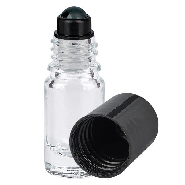 Flacon de déodorant en verre clair 5ml, déo à bille vide Flacon de déodorant en verre clair 5ml, déo à bille vide