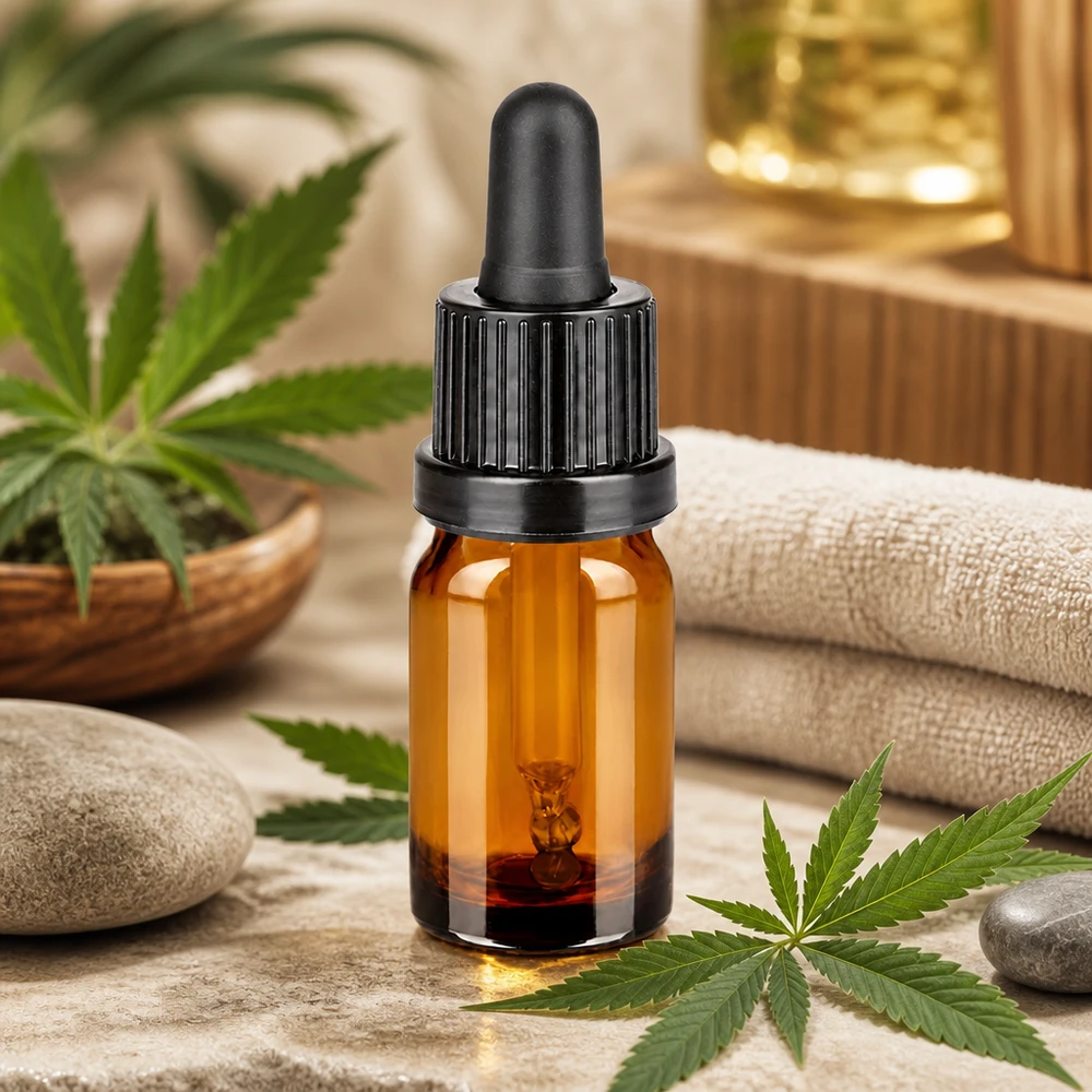 Flacon à pipette 5ml noir OV BrownLine UT18/5 Petit flacon à pipette de 5 ml avec bouchon noir pour une utilisation mobile du CBD et des huiles de chanvre