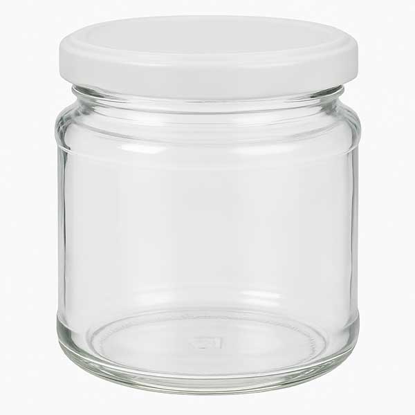 212ml Verre rond avec couvercle BasicSeal blanc UNiTWIST