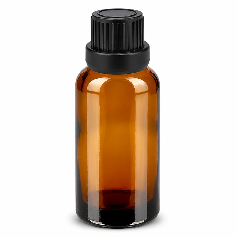 30ml goutte à goutte. 2mm noir OV BrownLine UT18/30 Flacon de pharmacie brun 30ml avec compte-gouttes noir pour un dosage précis des teintures