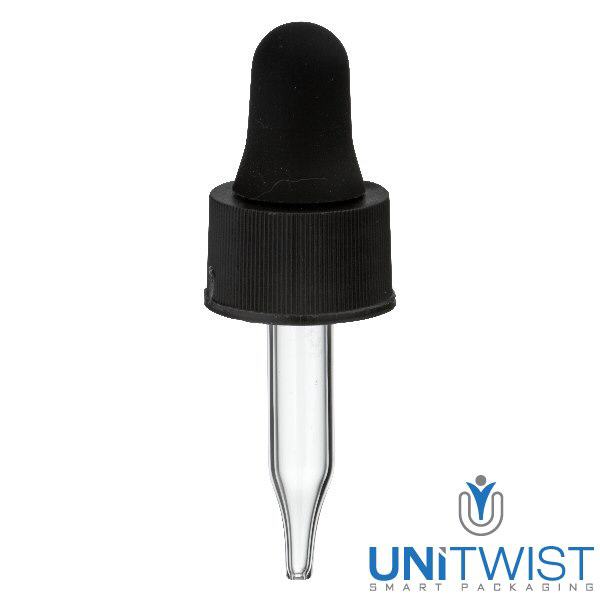 Pipette compte-gouttes en verre noir UT13/3 UNiTWIST