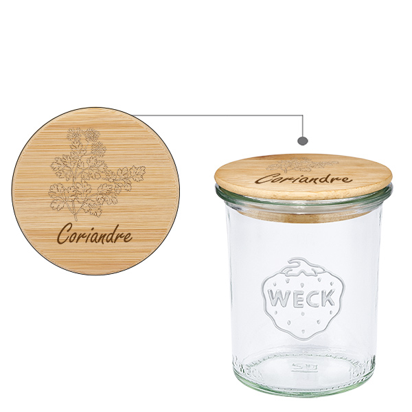 Coffret en bois « Coriandre » avec verre à pied WECK 160 ml Coffret en bois « Coriandre » avec verre à pied WECK 160 ml