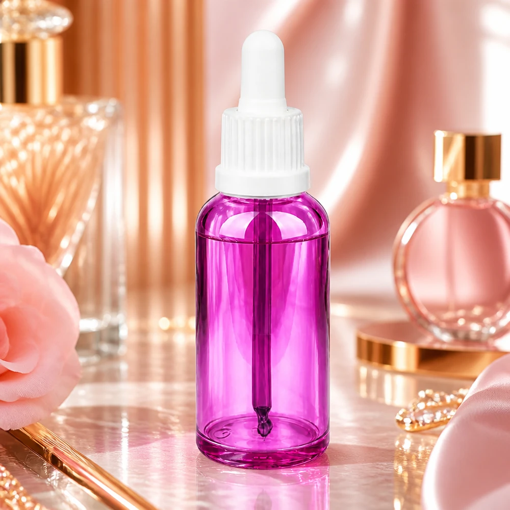 Flacon pipette 50ml blanc originalité bouchon à vis PurpleLine UT18/50 Bouteille à pipette professionnelle de 50ml idéale pour le bricolage cosmétique et les produits de beauté à mélanger soi-même