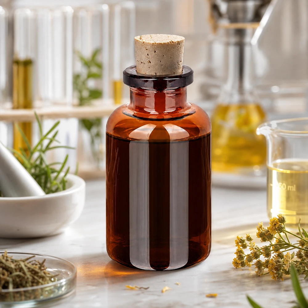 Flacon en verre ambré 20 ml avec bouchon de liège 11/14 mm Handliche Braunglasflasche 20ml Korkenverschluss 11/14mm ideal für Aromatherapie