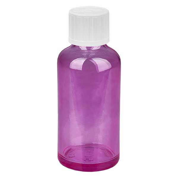 Flacon 50ml bouchon à vis 11mm blanc standard sécurité enfant PurpleLine UT18/50