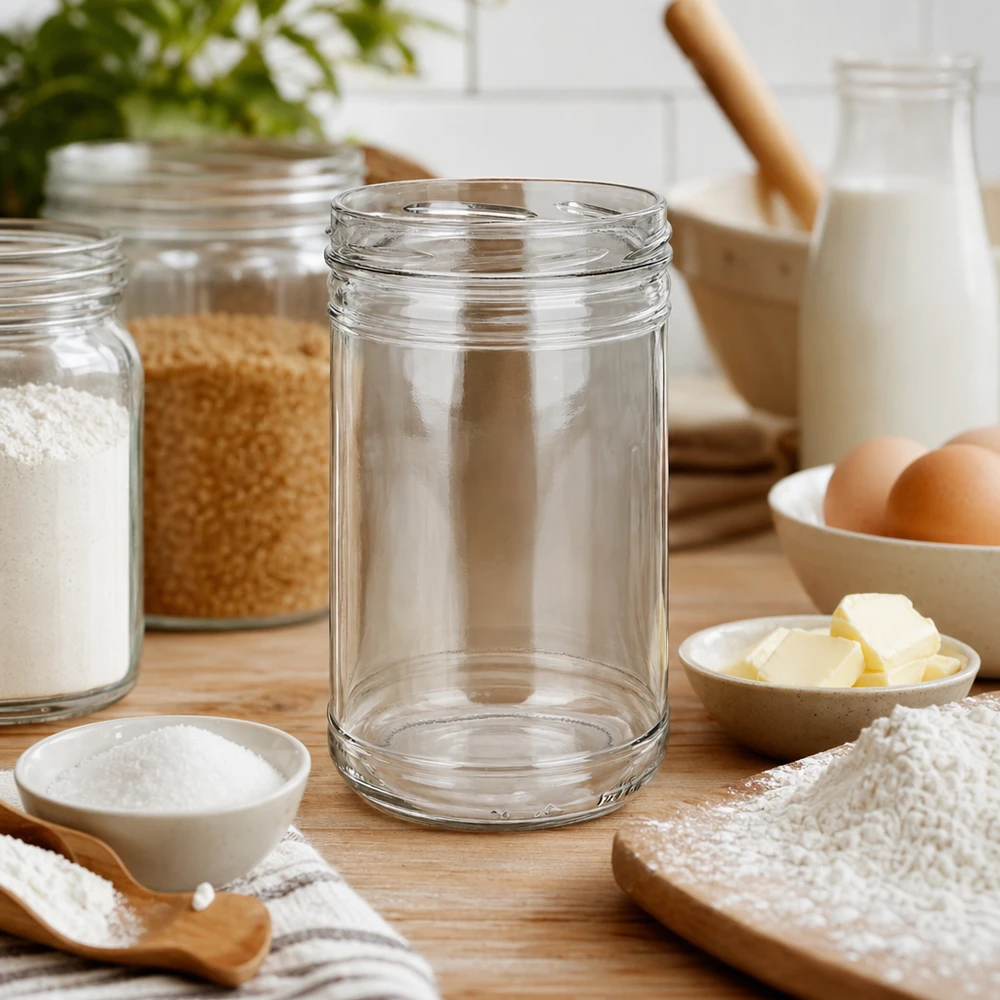 1053ml Verre conique sans couvercle (TO100) UNiTWIST UNiTWIST Bocal 1053ml TO100 entre les ingrédients de cuisson farine beurre œufs comme bocal de conservation polyvalent de cuisine