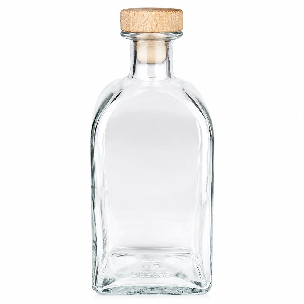 Bouteille en verre Julia de 500ml avec bouchon à poignée en bois UNiTWIST transparent vide Photo produit autonome