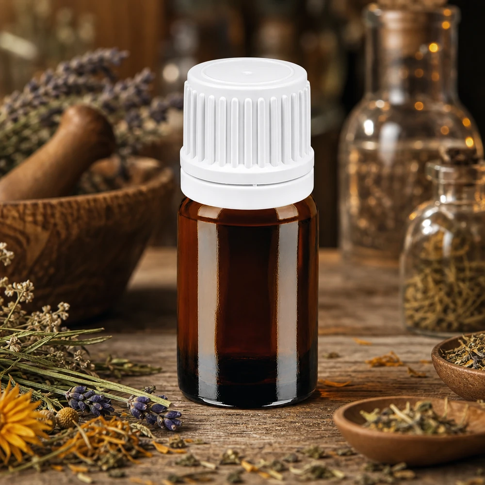 Flacon compte-gouttes professionnel BrownLine de 5ml avec protection UV pour les laboratoires et les pharmacies