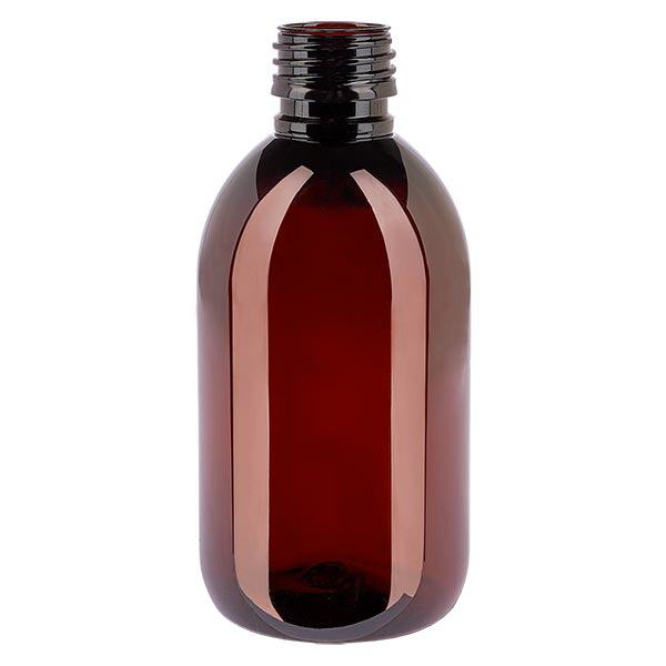 Flacon médical en PET 250 ml ambré, PP28 sans bouchon Flacon médical en PET 250 ml ambré, PP28 sans bouchon