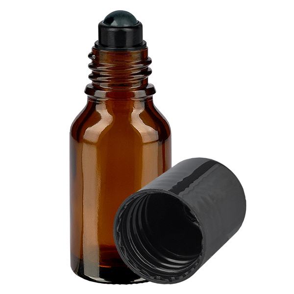 Flacon de déodorant en verre ambré 15 ml, déo à bille vide