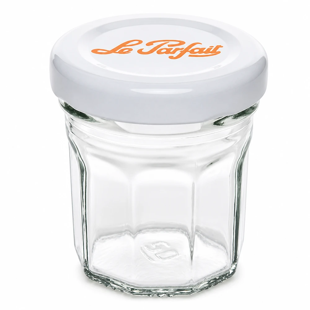 Le Parfait® Mini‑Jam 44 ml Ø48 mm pot Mini-pot Le Parfait de 44ml avec couvercle blanc à visser pour confiture et marmelade