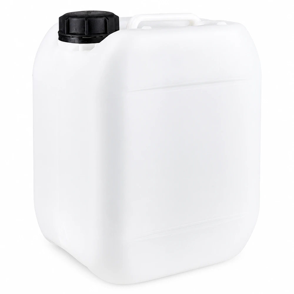 Jerrican de 5 litres avec bouchon à vis Bidon en HDPE de 5 L, adapté au contact alimentaire, avec bouchon à vis OV étanche, de couleur blanche