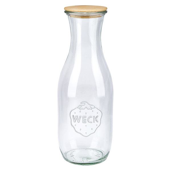 1062ml Bouteille à jus de fruits WECK RR60 avec couvercle en bois