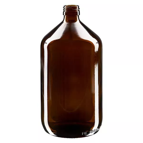 Flacon médical 1000 ml couleur ambrée, PP 28