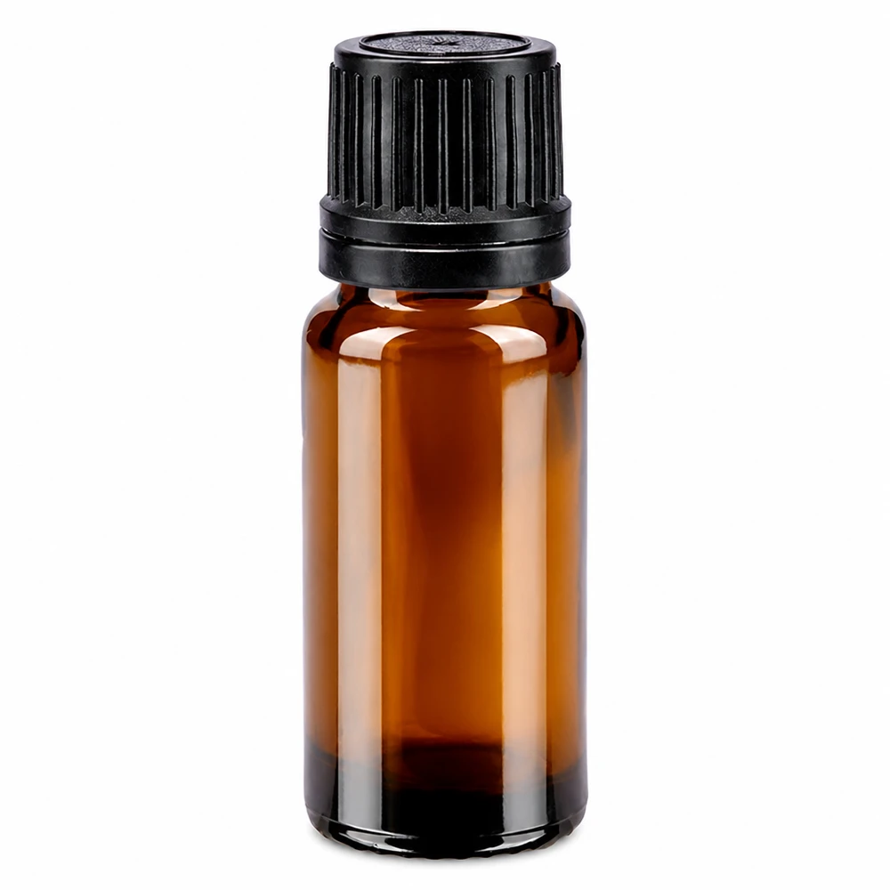 Flacon à pharmacie marron 10ml bouchon goutte à goutte 1mm noir bouchon d'inviolabilité Petit flacon compte-gouttes de 10 ml en verre ambré avec bouchon d'origine noir à sécurité enfant