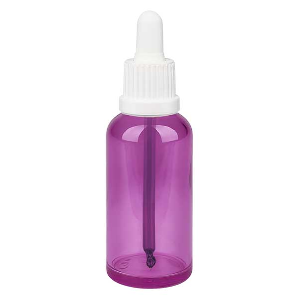 Flacon pipette 50ml blanc originalité bouchon à vis PurpleLine UT18/50