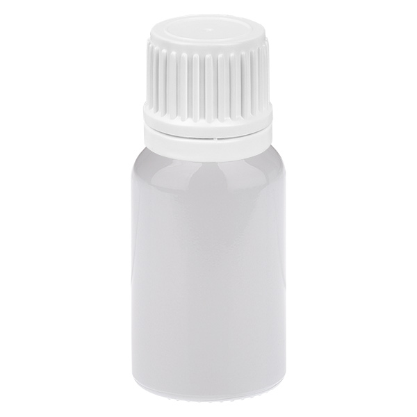 Flacon compte-gouttes 10 ml, bouchon blanc inviolable 0,7 mm WhiteLine UT18/10