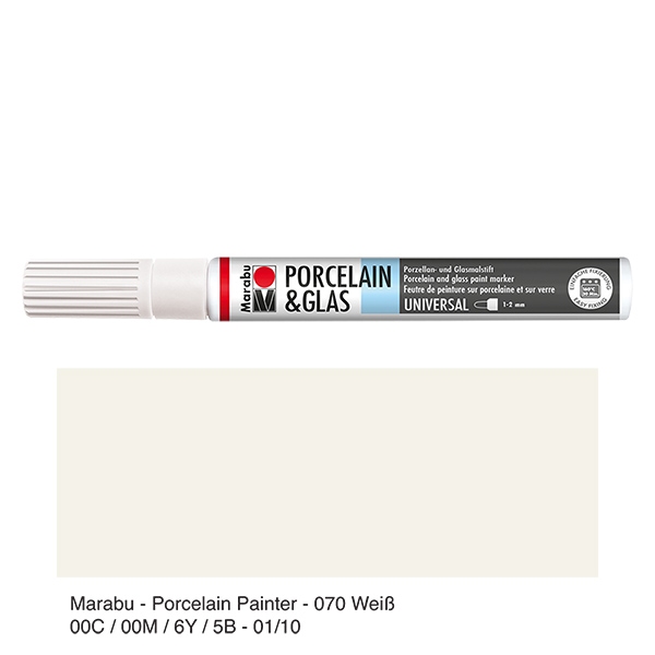 Crayon blanc 1-2mm pour verre/porcelaine (070)