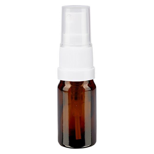 Flacon de pharmacie brun 5ml embout spray blanc Flacon de pharmacie brun 5ml embout spray blanc