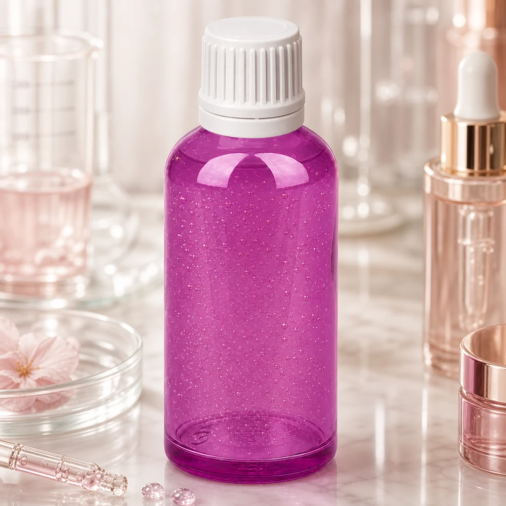 Flacon compte-gouttes 50ml 0,7mm blanc Originalité Bouchon à vis PurpleLine UT18/50 Flacon de 50 ml avec ouverture de dosage ultrafine de 0,7 mm au design violet élégant