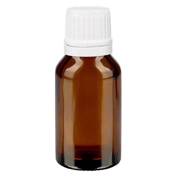 Flacon à pharmacie brun 30ml bouchon inviolable 1.2mm blanc bouchon inviolabilité