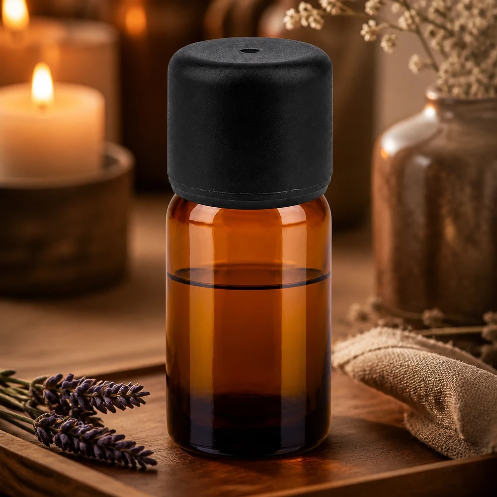 Flacon de 5ml 6mm SV noir STD BrownLine UT18/5 Bouteille compacte en verre brun de 5ml avec protection UV pour les huiles essentielles de qualité et l'aromathérapie
