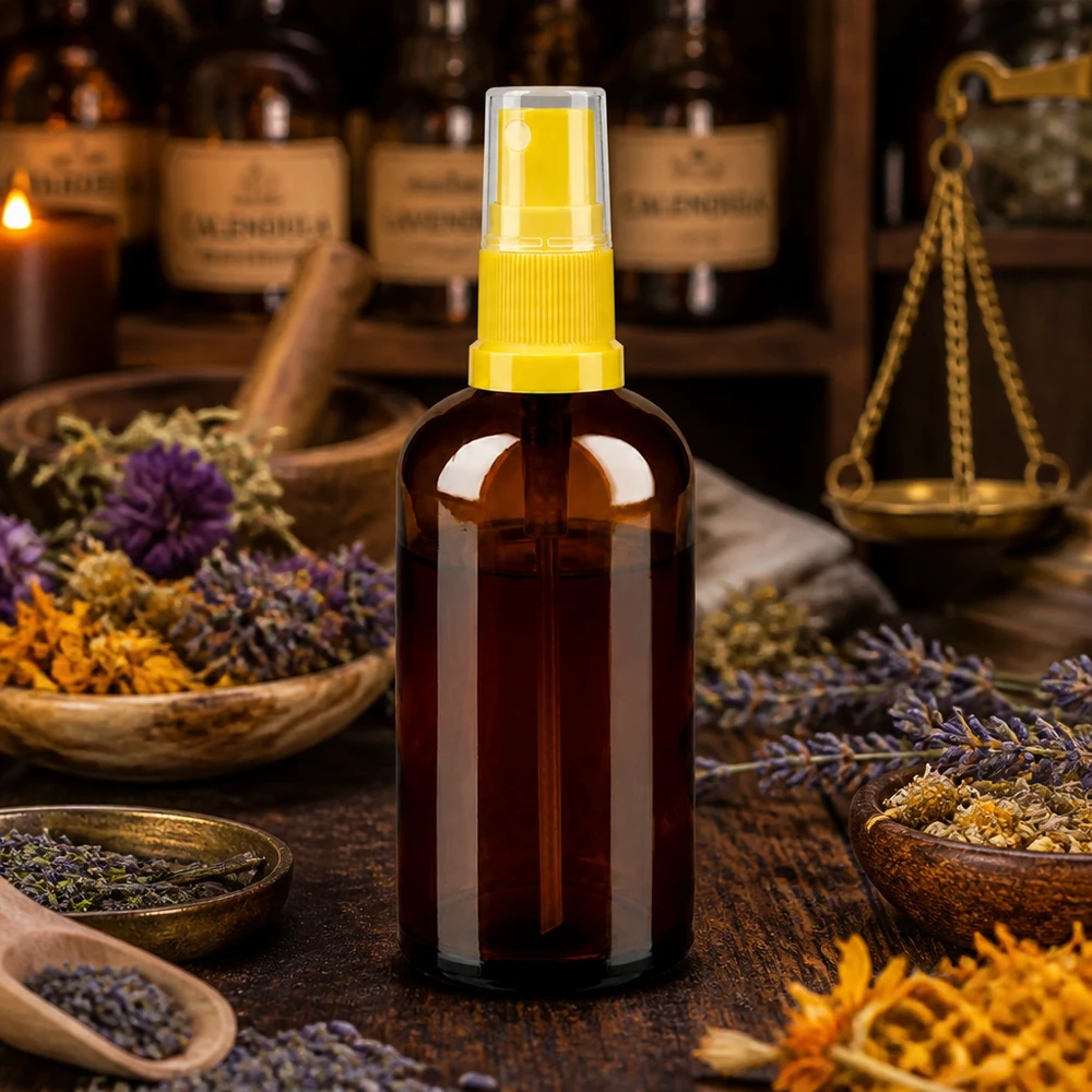 Vaporisateur 100ml jaune/tr. STD BrownLine UT18/100 Le vaporisateur professionnel de 100 ml en verre foncé protège parfaitement les ingrédients sensibles à la lumière