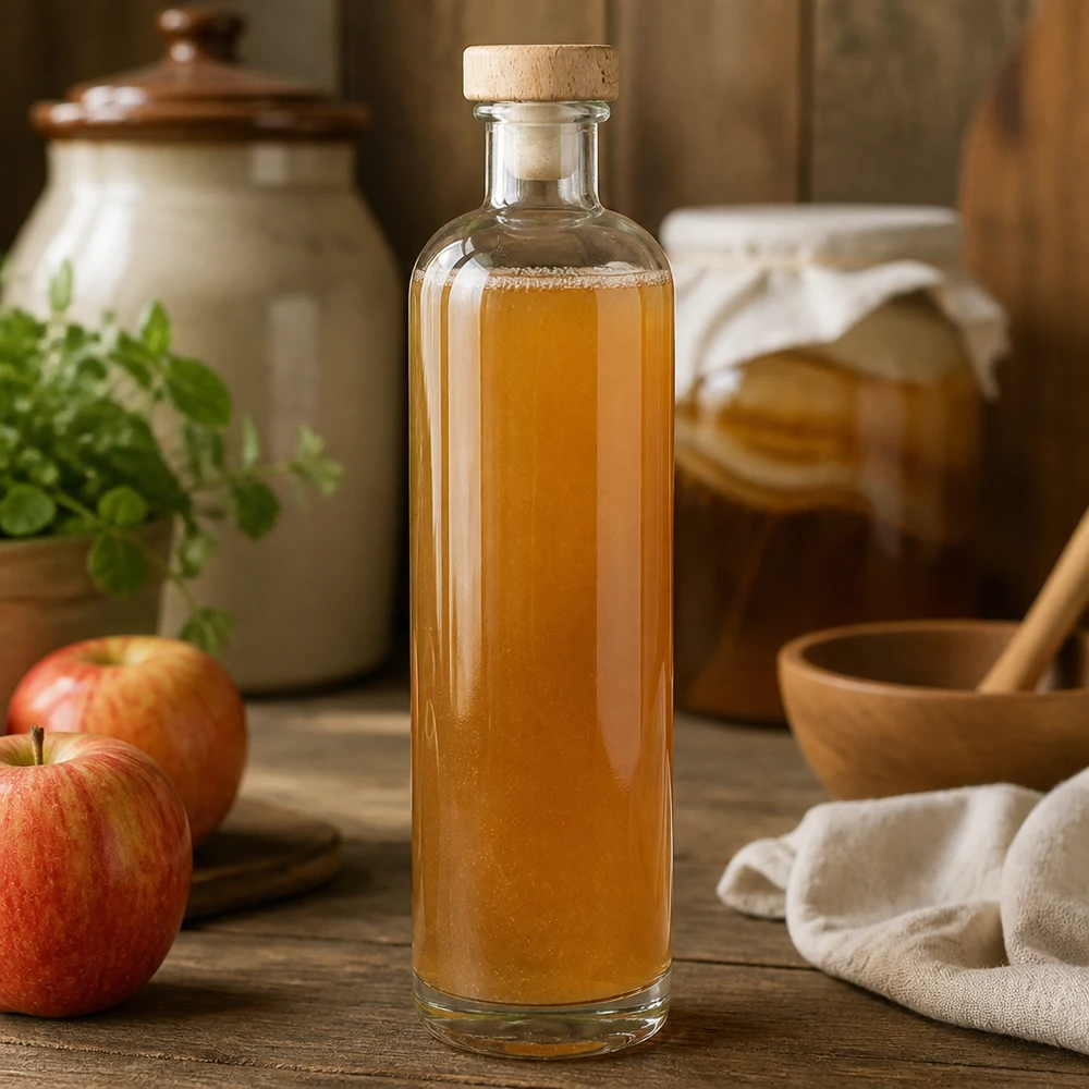 Bouteille en verre 500 ml « Ella » avec bouchon en bois UNiTWIST®