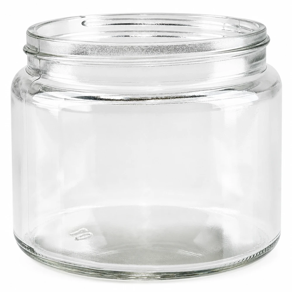 Pot à pommade 250ml clair sans couvercle Pot en verre vide pour pommades crèmes produits cosmétiques