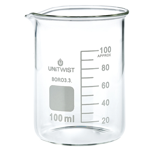 Bécher 100ml borosilicate, forme basse UNiTWIST Bécher 100ml borosilicate, forme basse UNiTWIST