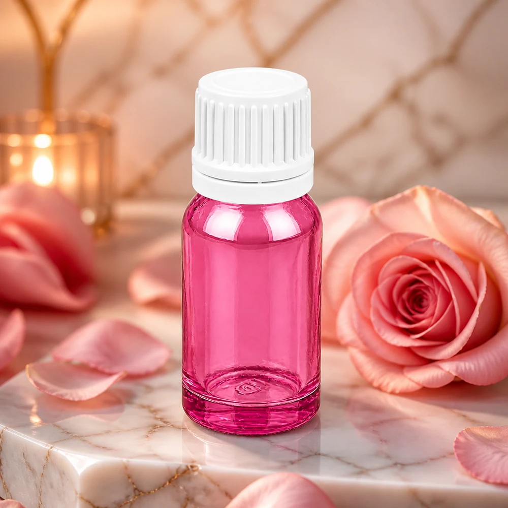 Flacon 10ml bouchon à vis 11mm blanc Originalité bouchon à vis PurpleLine UT18/10 Flacon en verre violet de 10ml avec bouchon à vis de sécurité pour enfants, idéal pour les cosmétiques DIY