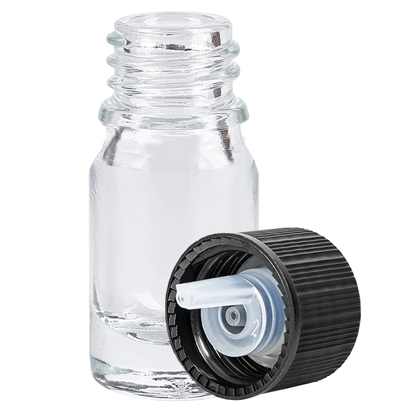 Flacon compte-goutte 5ml 1mm noir STD ClearLine UT18/5