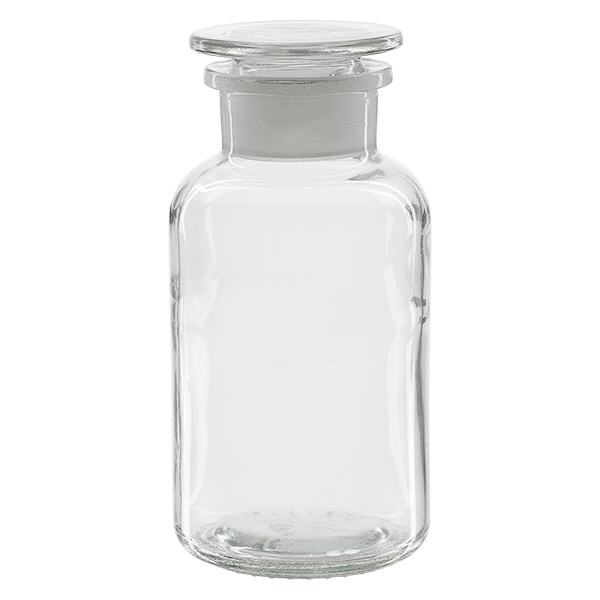 Flacon pharmaceutique 500 ml col large + bouchon verre clair Flacon pharmaceutique 500 ml col large + bouchon verre clair
